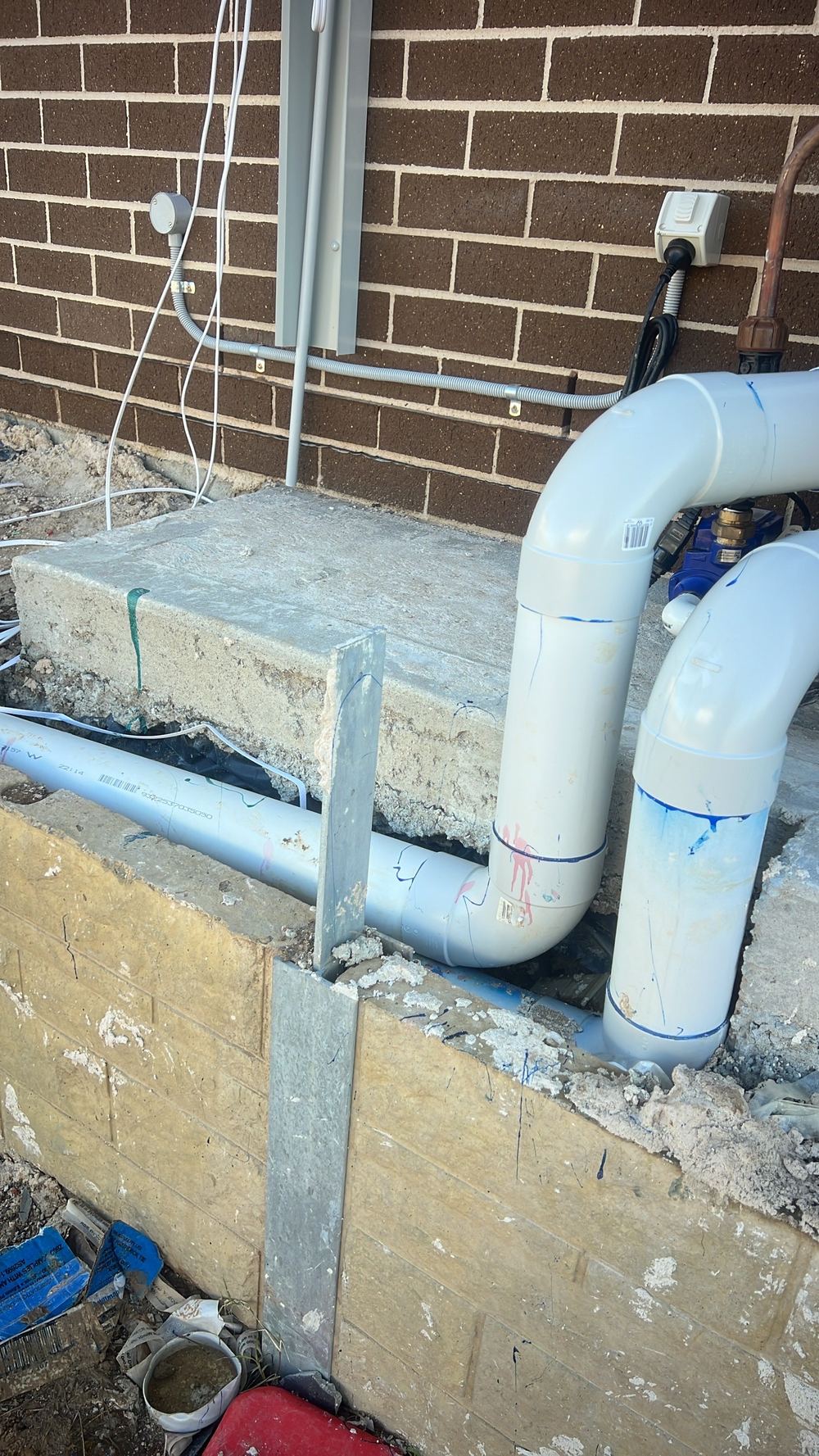 Stormwater pipe without enough cover to protect it, Cobbitty