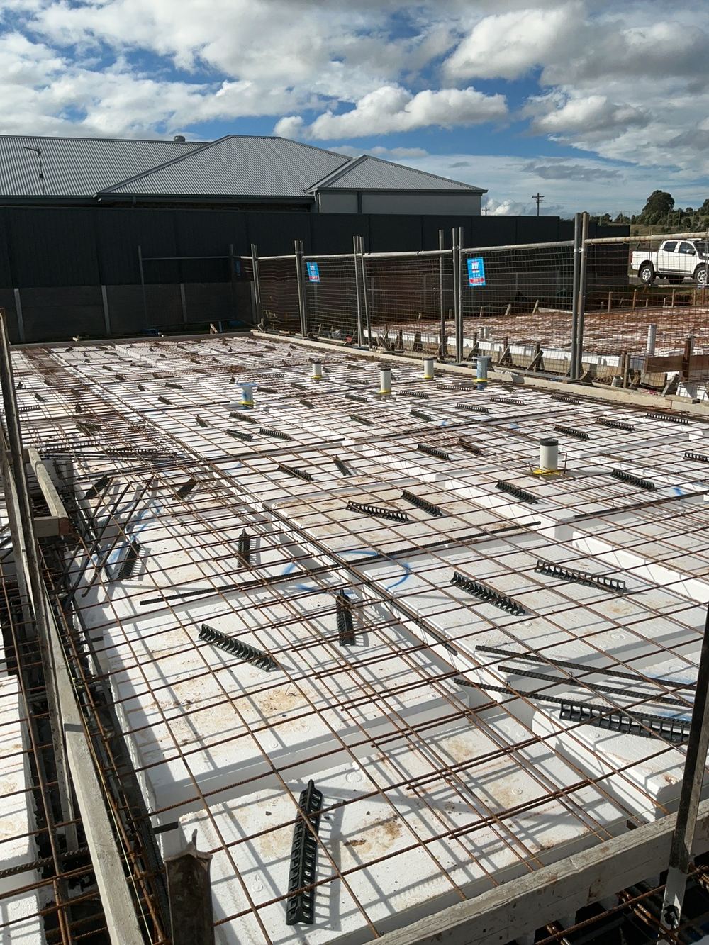 Shower recess not formed before the pour was due, found during a slab pre-pour inspection in Spring Farm